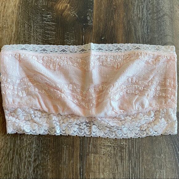 Free People Lace Bandeau Soft Pink Size Large - Picture 2 of 10
